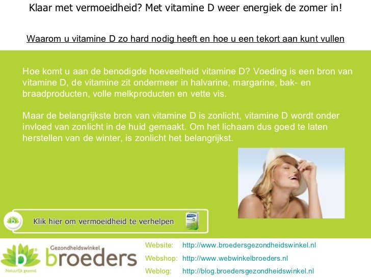 vitamine d vermoeidheid